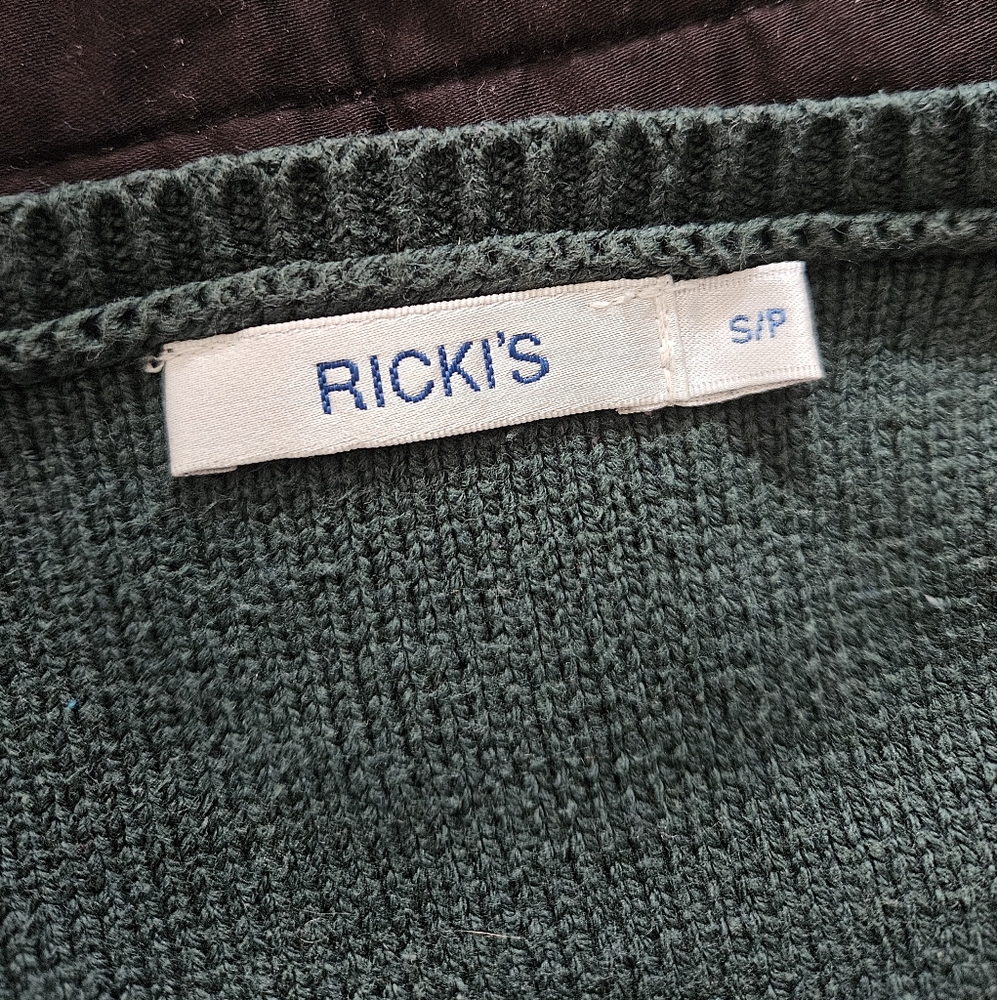 Ricki's S gorgeous Bejeweled Knit Top Pullover Sweater Hi-Lo Cotton Blend Small - Picture 9 of 11